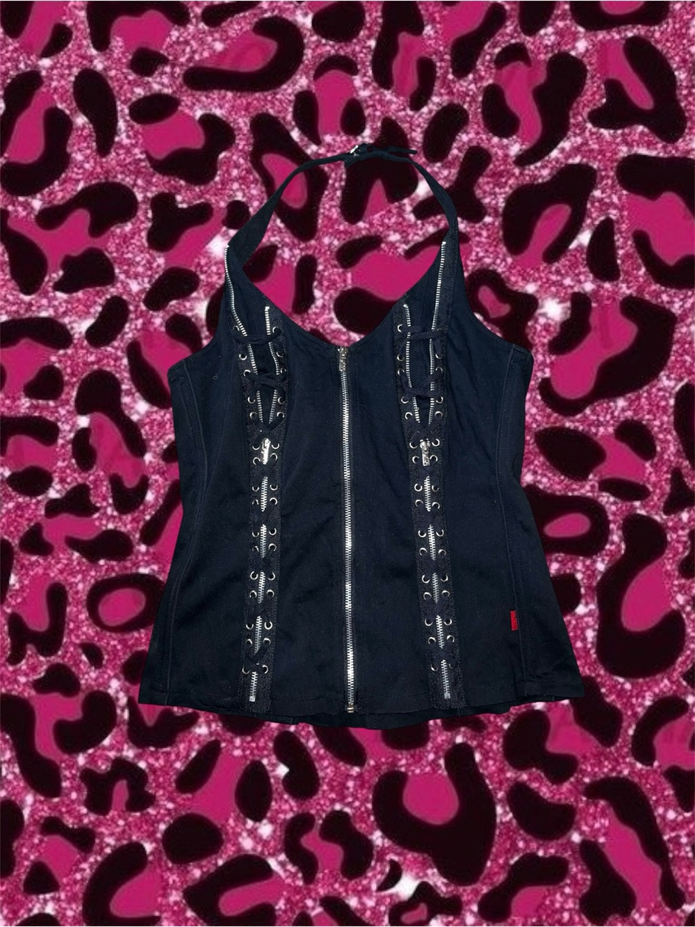 TRIPP NYC Black corset halter top